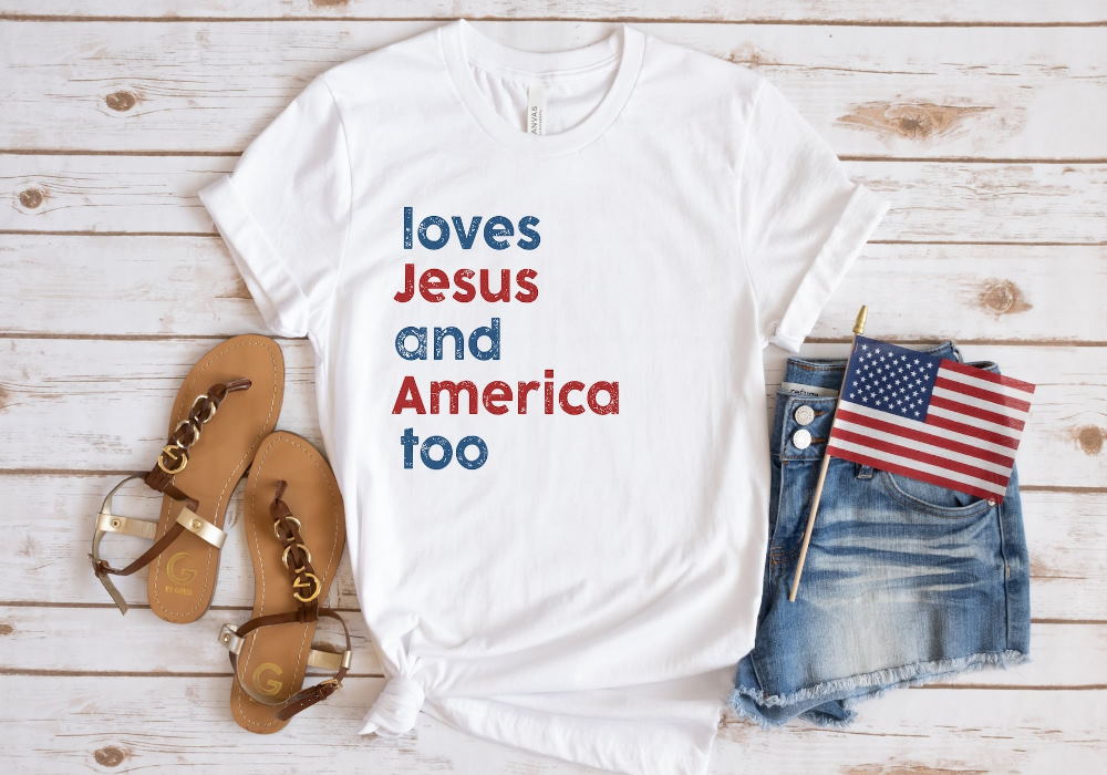 Loves Jesus And America Too T Shirt