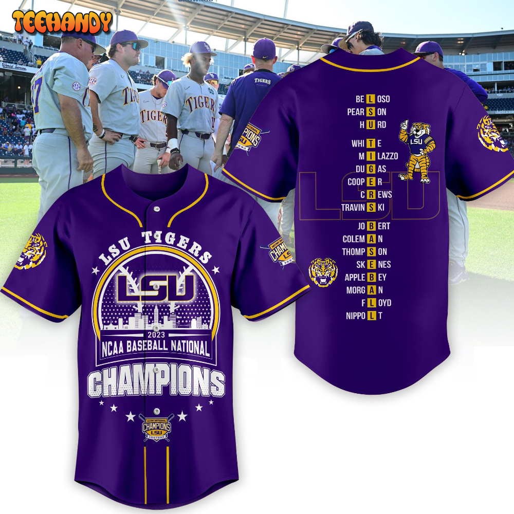 LSU Tigers 2023 NCAA World Series Champions Baseball Jersey – Purple