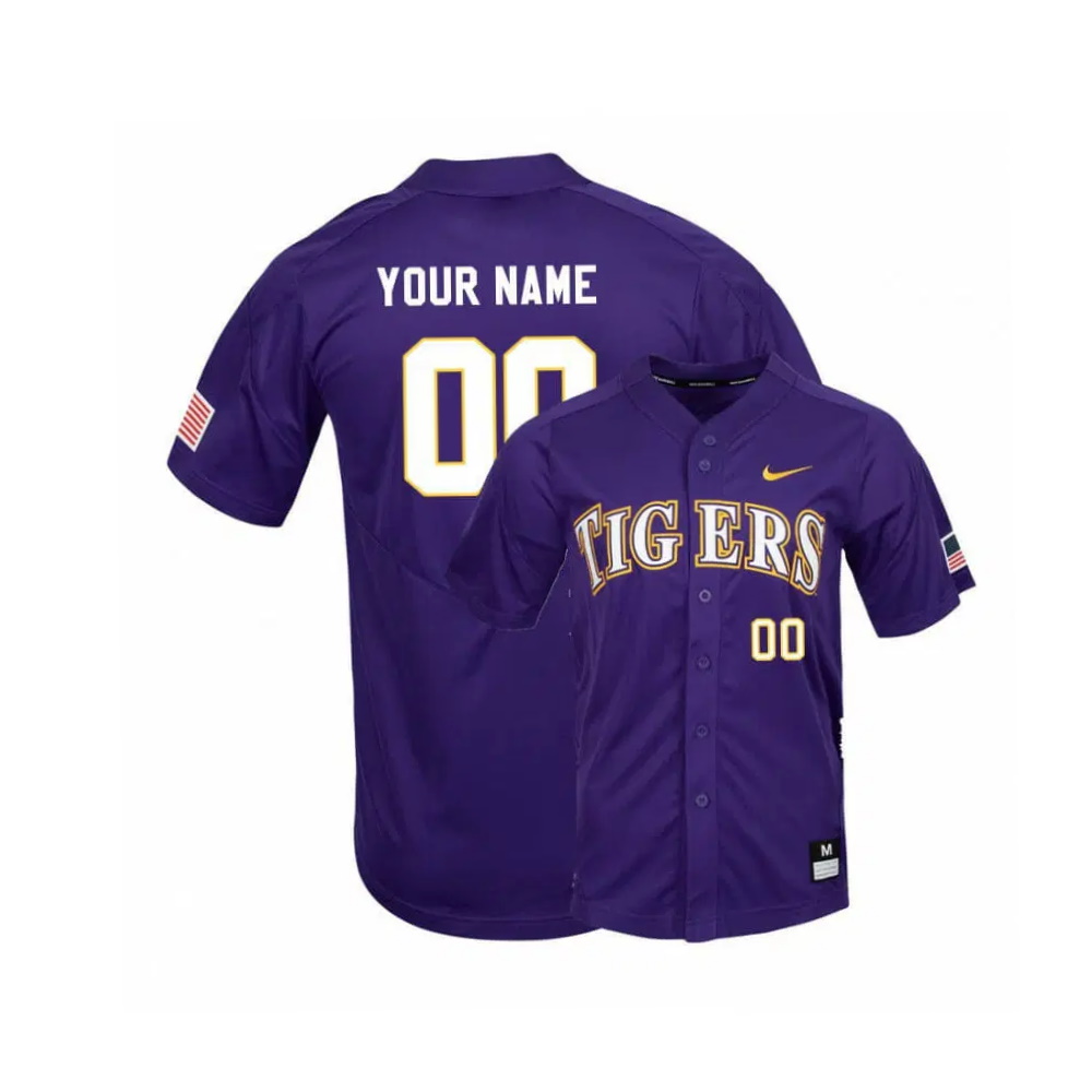 LSU Tigers College Baseball Purple Elite Custom Replica Jersey