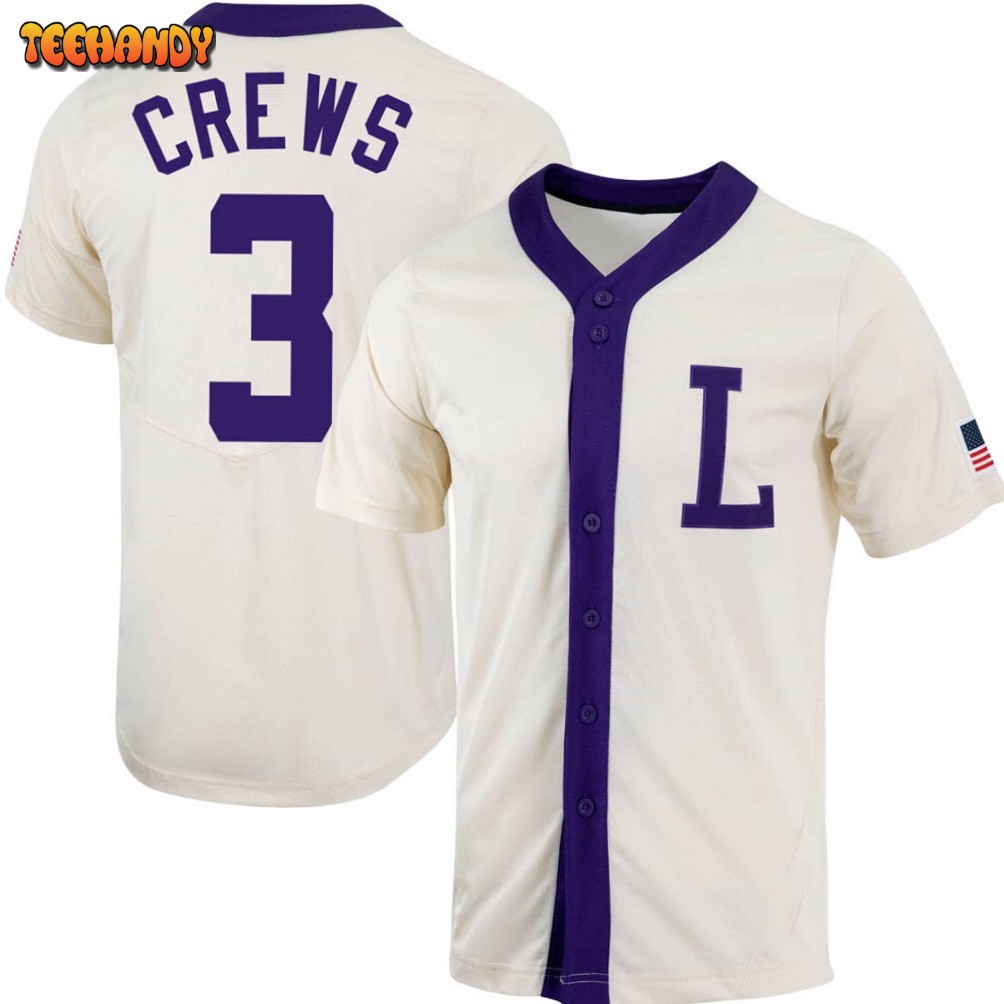 LSU Tigers Dylan Crews Natural College Baseball Jersey