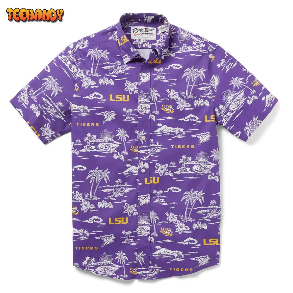 LSU Tigers Kekai Performance Hawaiian Shirt