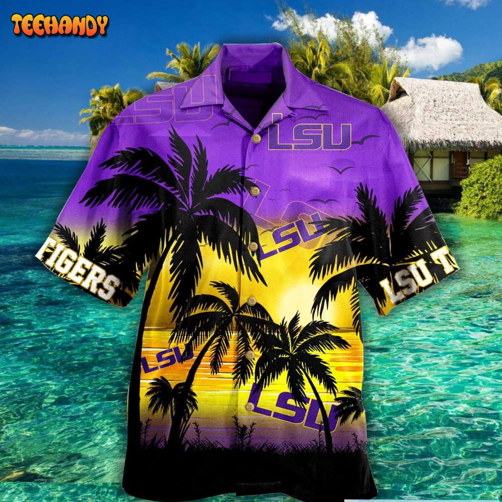 Lsu Tigers Palm Tree Hawaiian Shirt For Fans