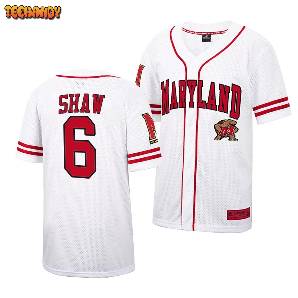 Maryland Terrapins Matthew Shaw College Baseball Jersey White