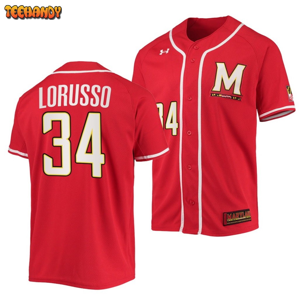 Maryland Terrapins Nick Lorusso College Baseball Jersey Red