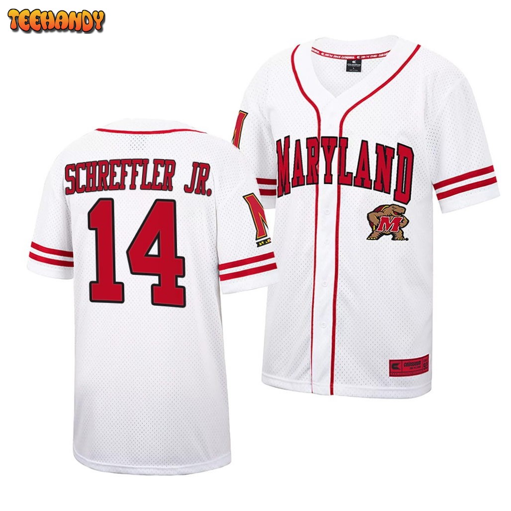 Maryland Terrapins Tony Schreffler Jr. College Baseball Jersey White