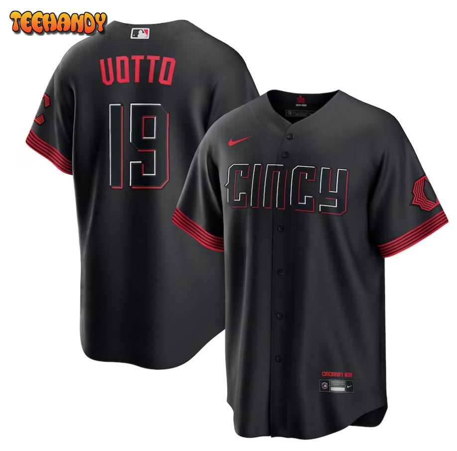 Men’s Cincinnati Reds Joey Votto Black 2023 City Connect Replica Player Jersey