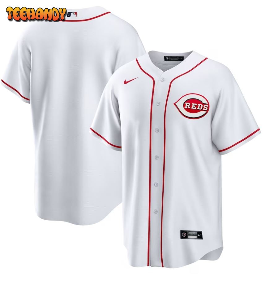 Men’s Cincinnati Reds White Home Blank Replica Jersey