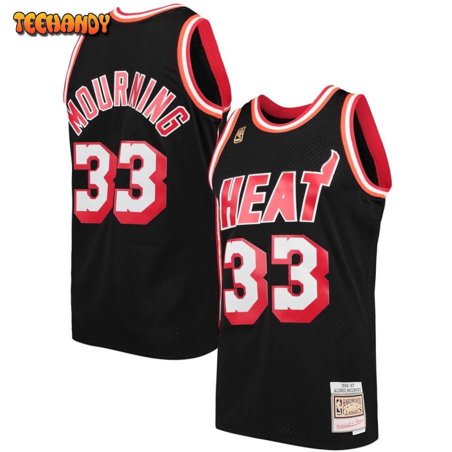 Miami Heat Alonzo Mourning Black Throwback Jersey