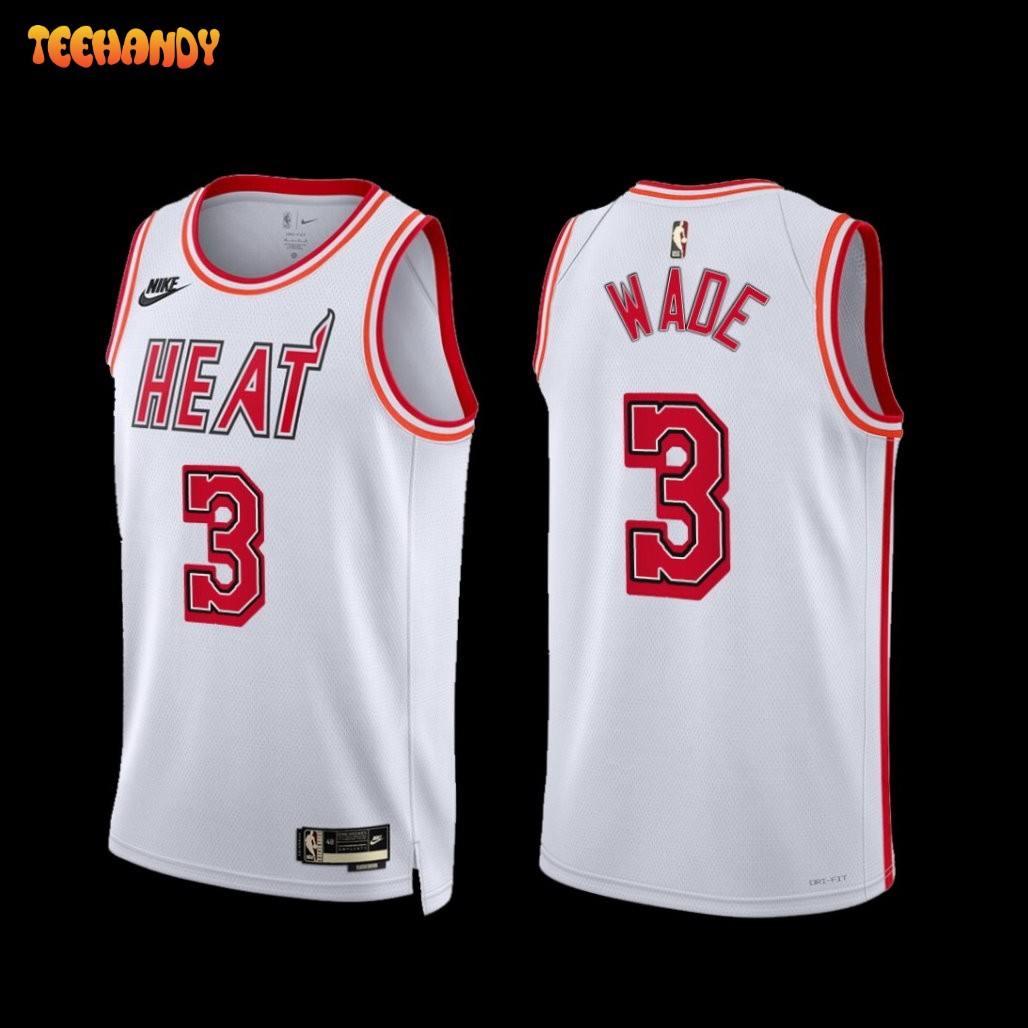 Miami Heat Dwyane Wade 2022-23 White Classic Edition Jersey