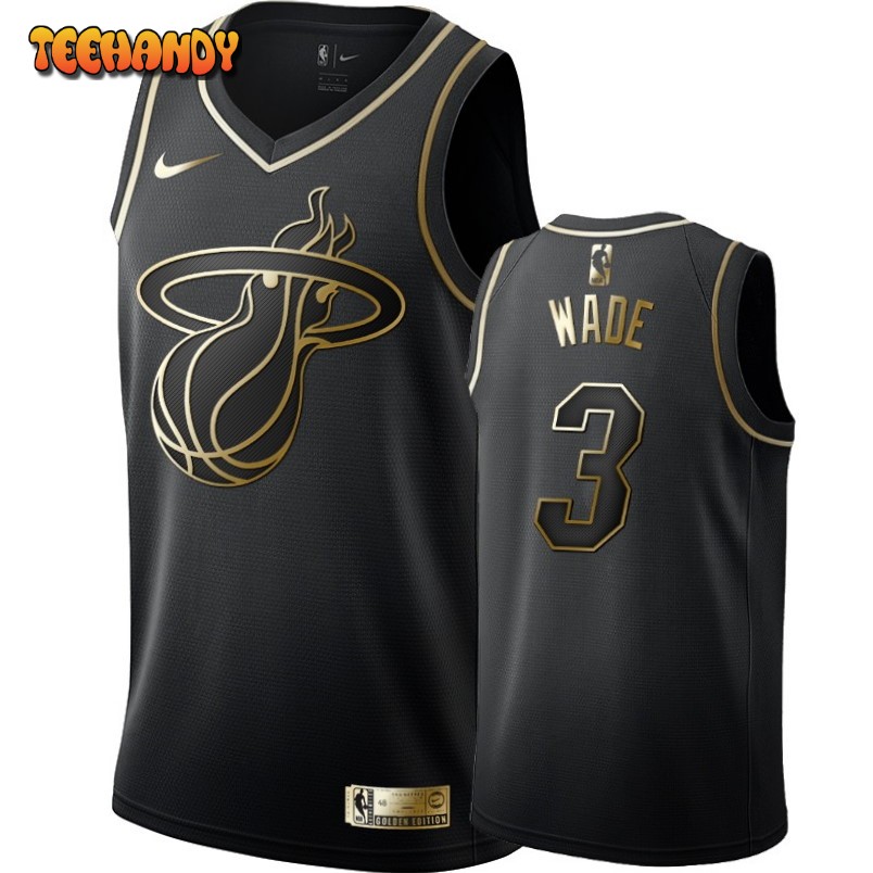 Miami Heat Dwyane Wade Black Golden Jersey