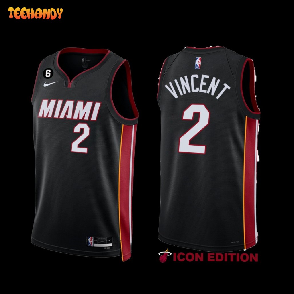 Miami Heat Gabe Vincent 2022-23 Black Icon Edition Jersey