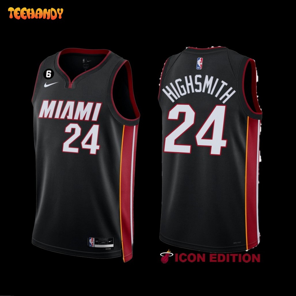 Miami Heat Haywood Highsmith 2022-23 Black Icon Edition Jersey