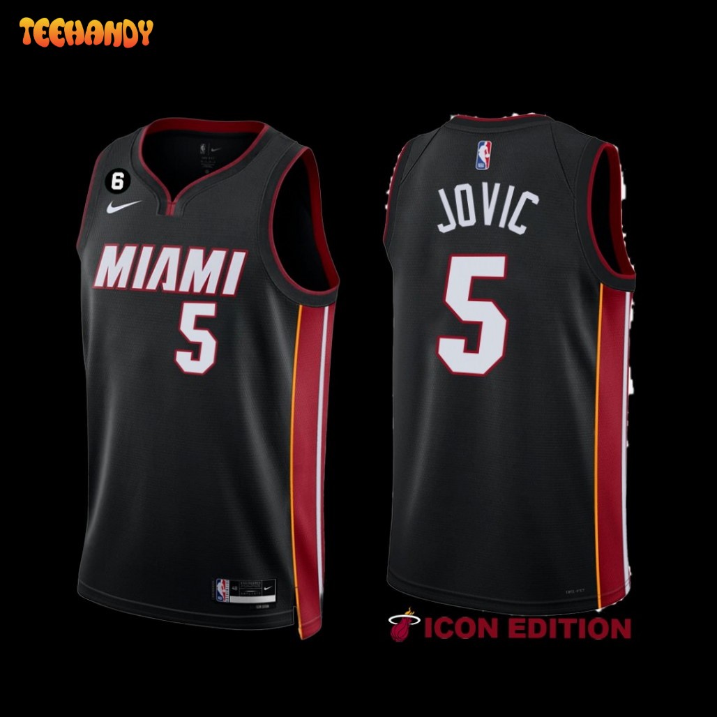 Miami Heat Nikola Jovic 2022-23 Black Icon Edition Jersey