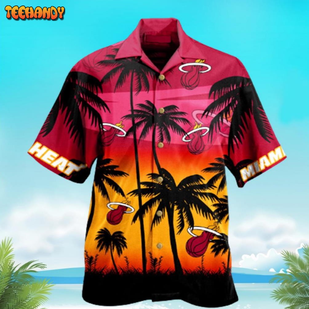 Miami Heat Tropical Palm Tree Hawaiian Shirt