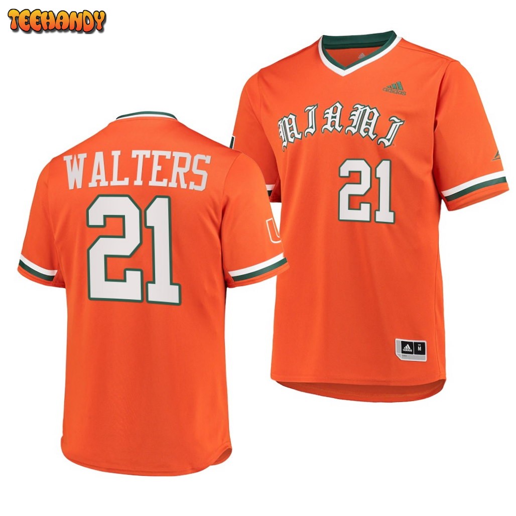 Miami Hurricanes Andrew Walters College Baseball Jersey Orange