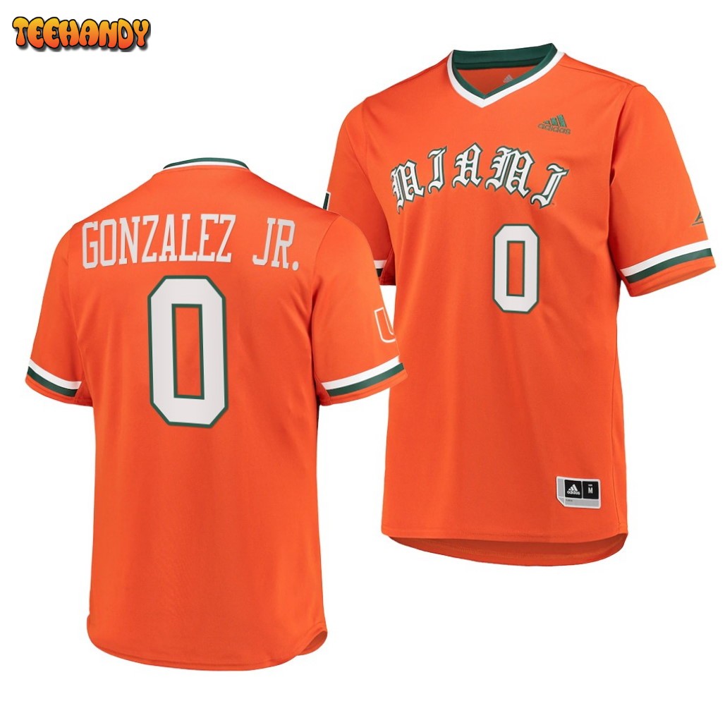 Miami Hurricanes Dorian Gonzalez Jr. College Baseball Jersey Orange