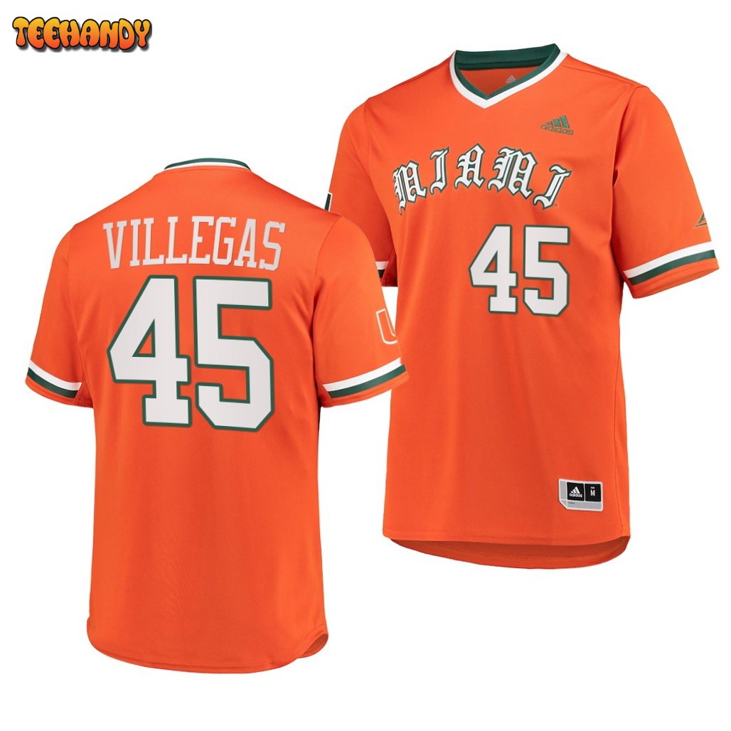 Miami Hurricanes Edgardo Villegas College Baseball Jersey Orange