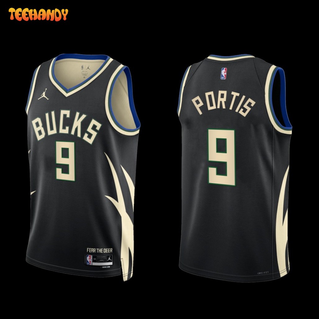 Milwaukee Bucks Bobby Portis 2022-23 Black Statement Edition Jersey