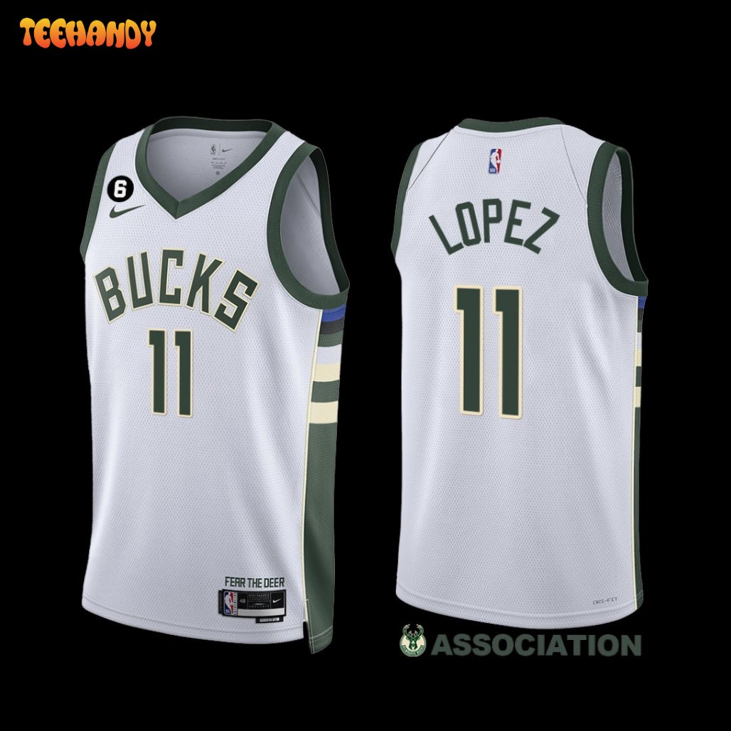 Milwaukee Bucks Brook Lopez 2022-23 Association Edition Jersey White