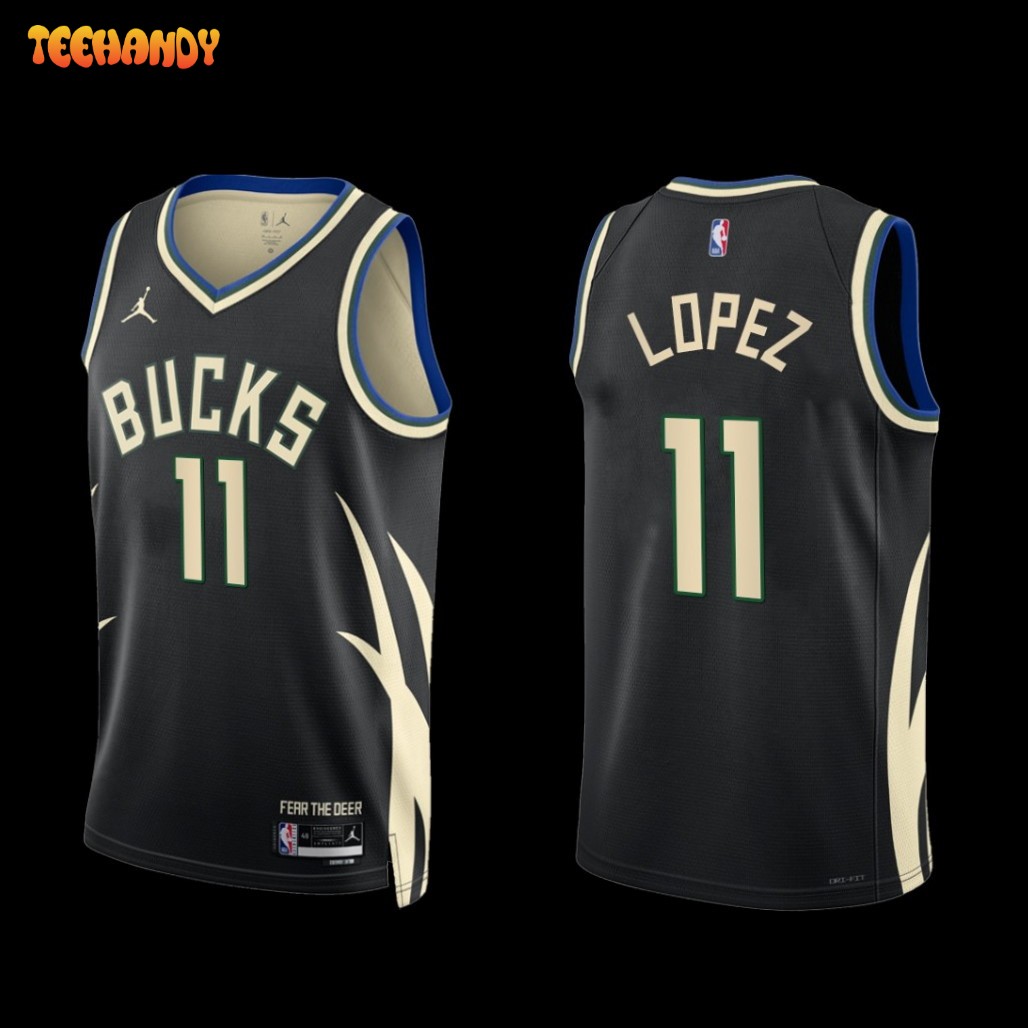 Milwaukee Bucks Brook Lopez 2022-23 Black Statement Edition Jersey