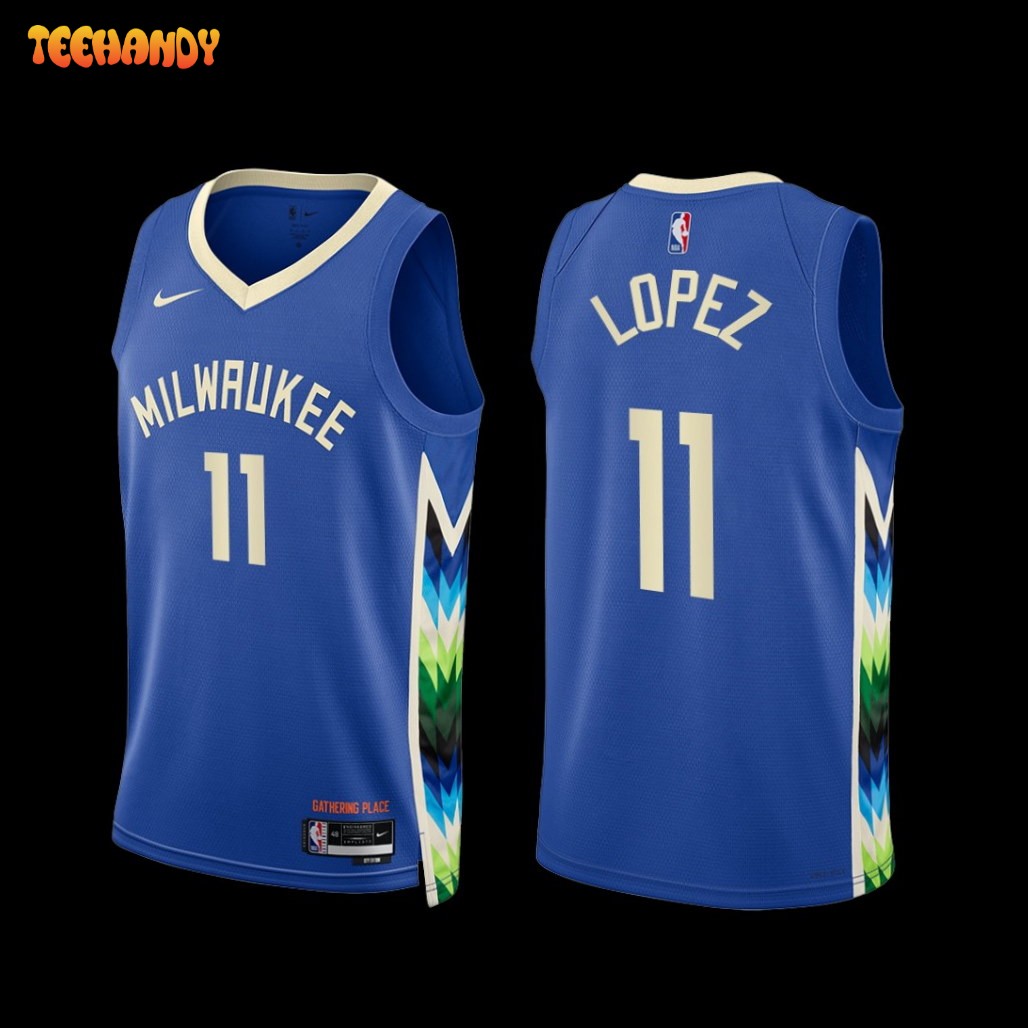 Milwaukee Bucks Brook Lopez 2022-23 City Edition Jersey Blue