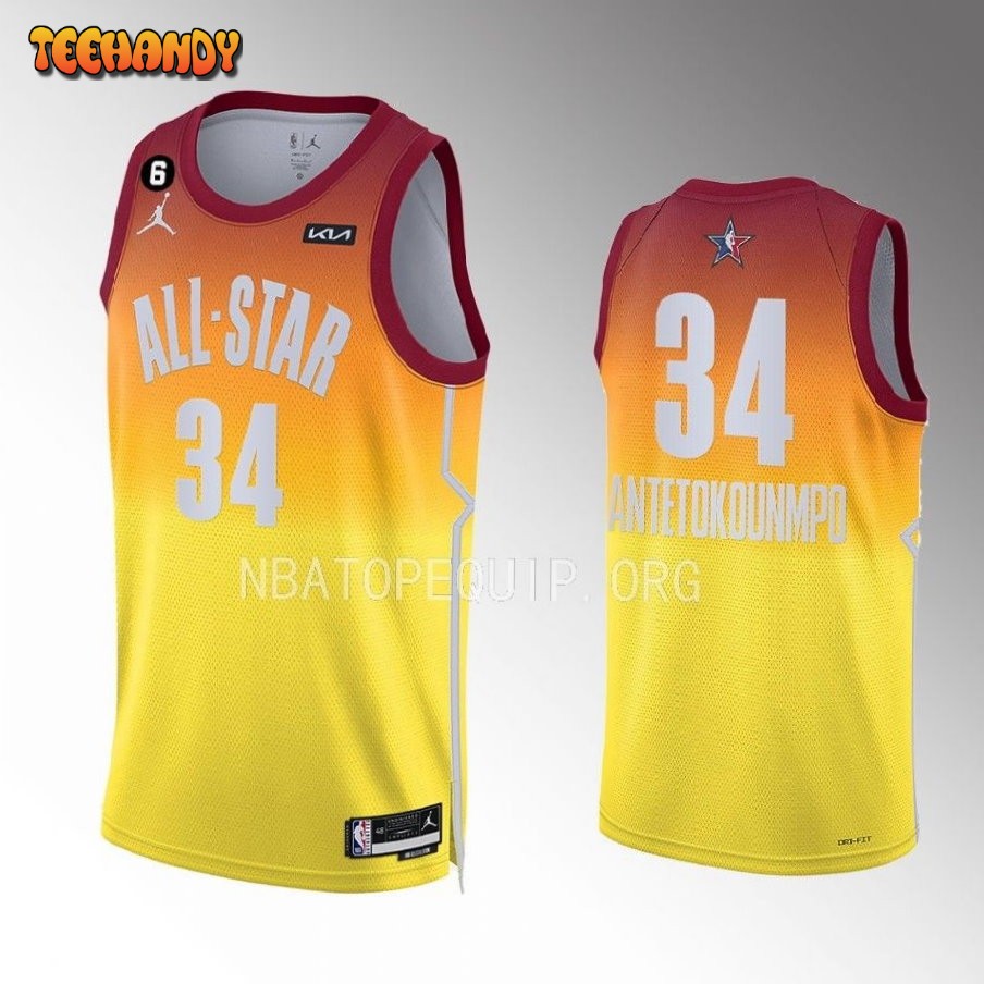 Milwaukee Bucks Giannis Antetokounmpo 2023 NBA All-Star Orange Jersey