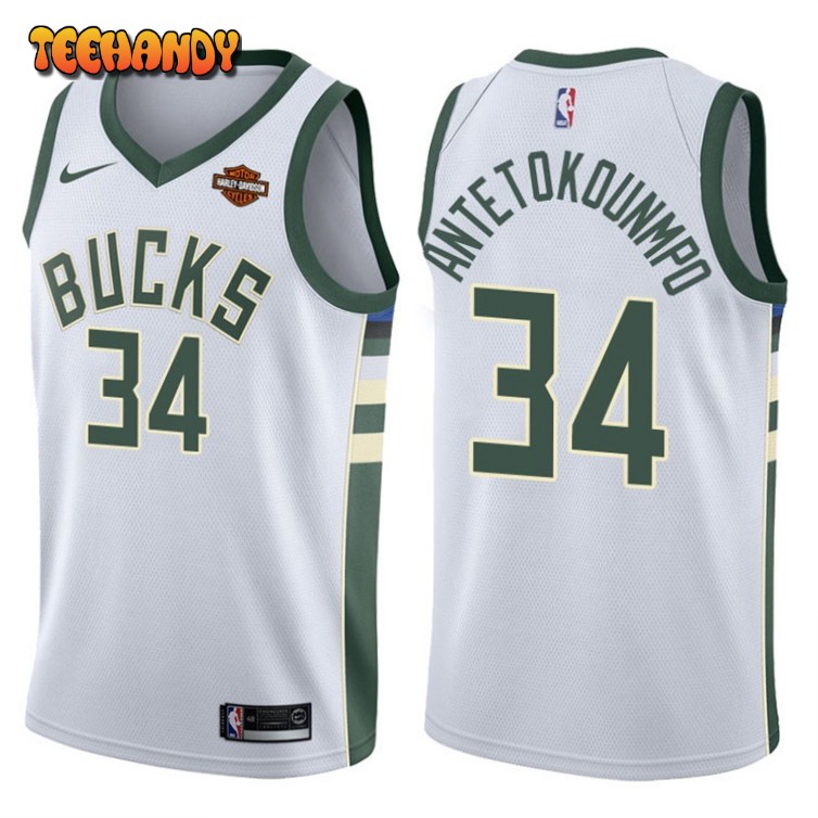 Milwaukee Bucks Giannis Antetokounmpo White Association Jersey