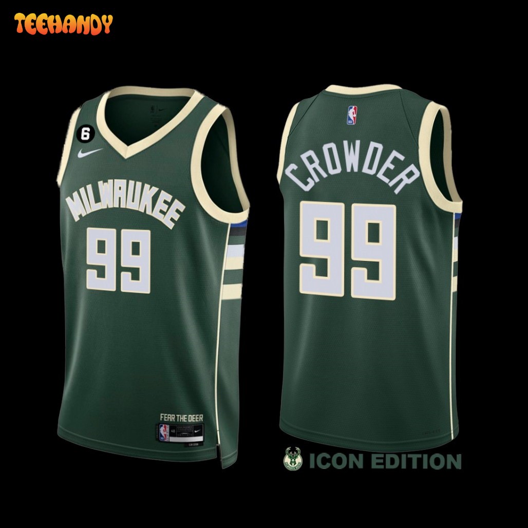 Milwaukee Bucks Jae Crowder 2022-23 Icon Edition Jersey Green