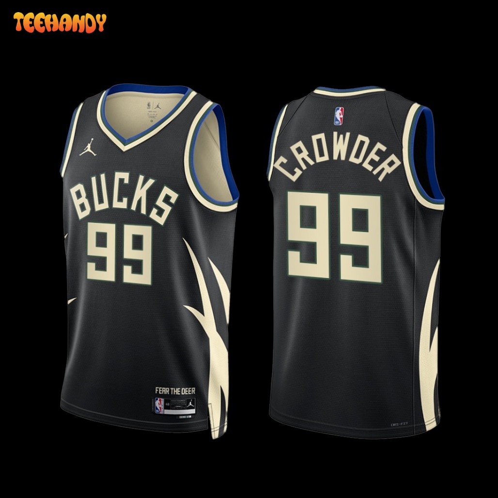 Milwaukee Bucks Jae Crowder 2022-23 Statement Edition Jersey Black