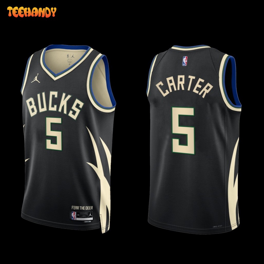 Milwaukee Bucks Jevon Carter 2022-23 Black Statement Edition Jersey