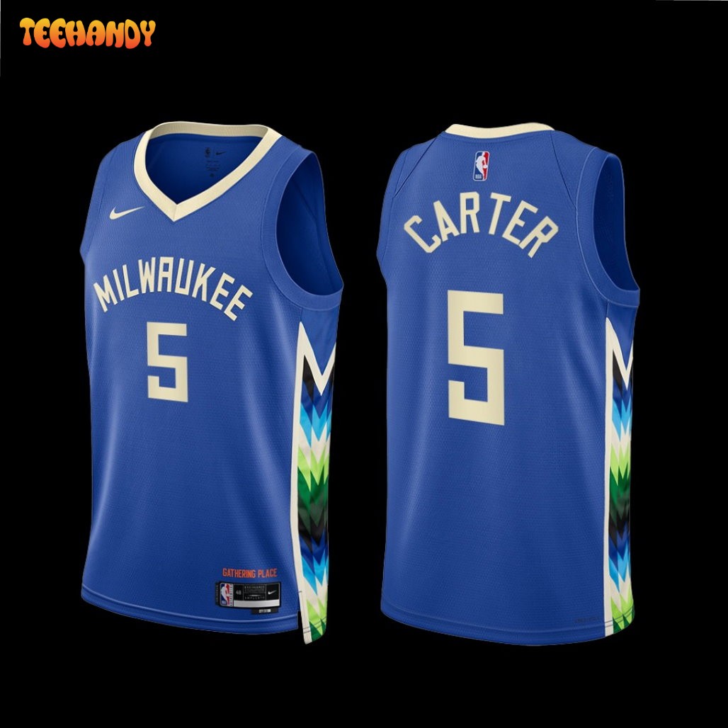 Milwaukee Bucks Jevon Carter 2022-23 City Edition Jersey Blue