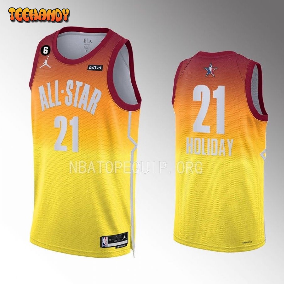 Milwaukee Bucks Jrue Holiday 2023 NBA All-Star Orange Jersey