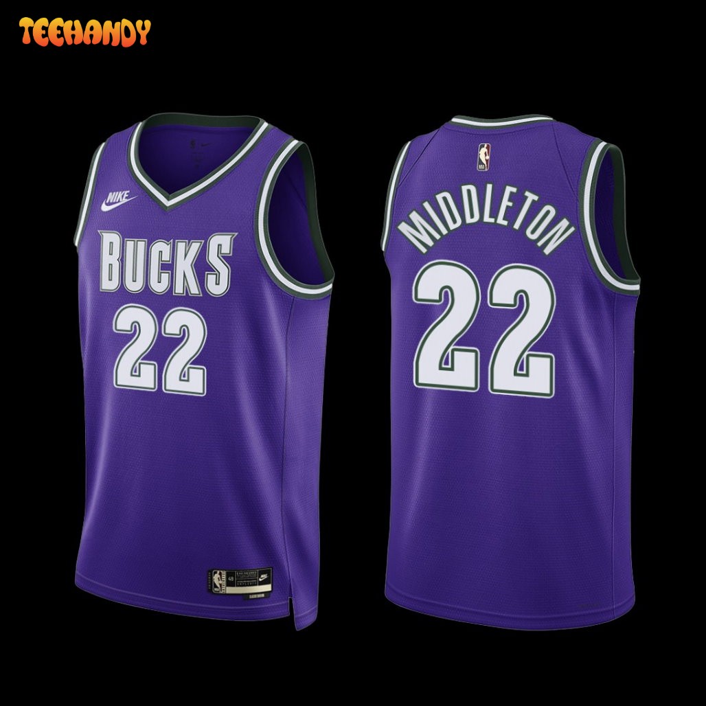 Milwaukee Bucks Khris Middleton 2022-23 Purple Classic Edition Jersey