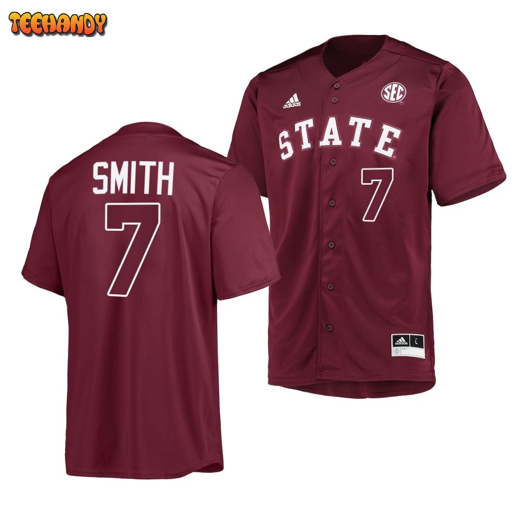 Mississippi State Bulldogs Brandon Smith College Baseball Maroon Jersey