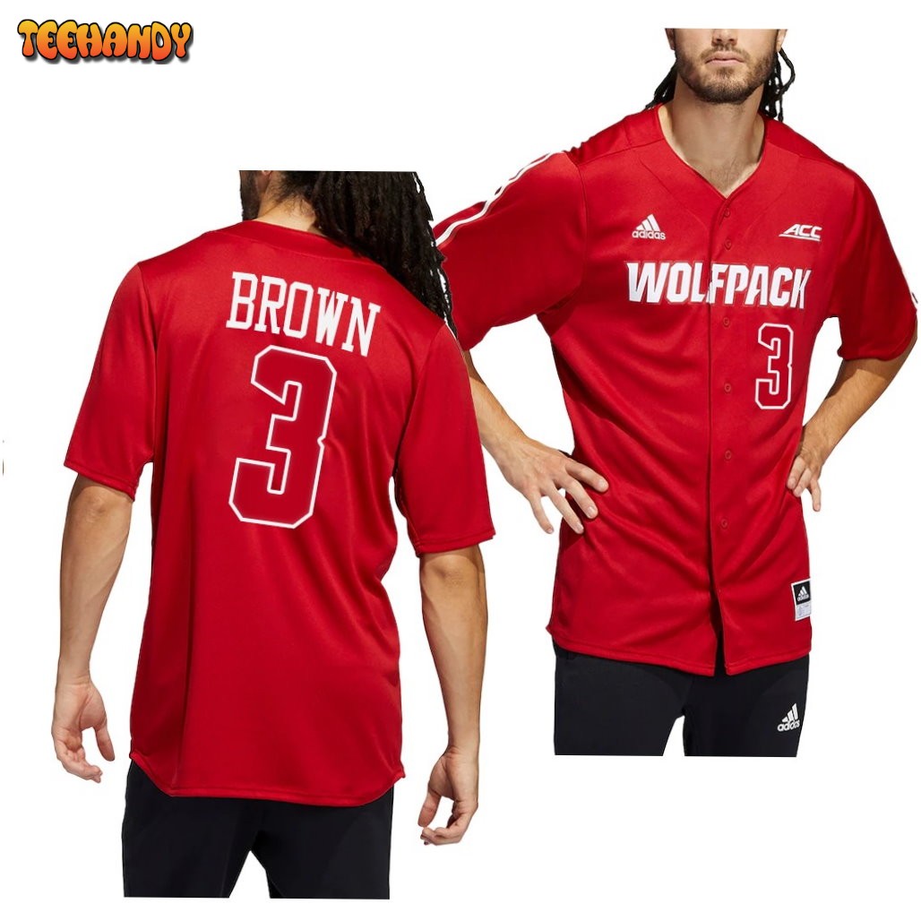 NC State Wolfpack Devonte Brown College Baseball Jersey Red