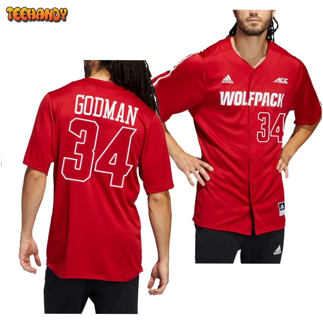 NC State Wolfpack Jacob Godman College Baseball Jersey Red