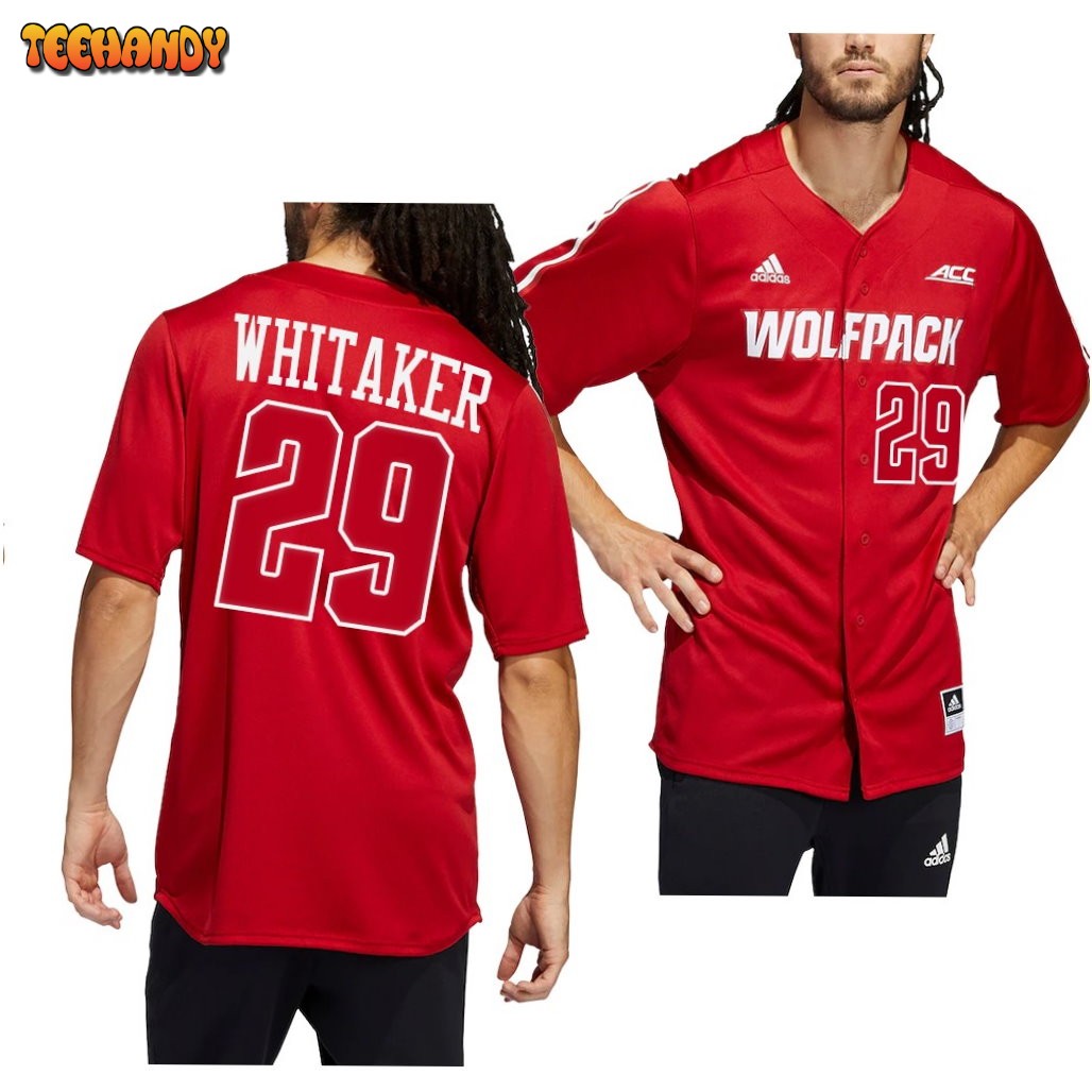 NC State Wolfpack Logan Whitaker College Baseball Jersey Red