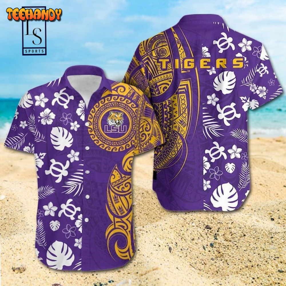 NCAA Lsu Tigers Samoan Print Hawaiian Shirt