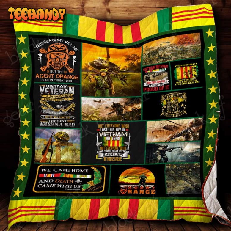 Never Underestimate An Old Man Vietnam Veteran Quilt Blanket