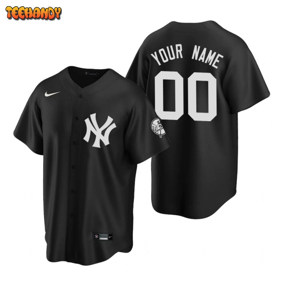 New York Yankees Custom Black White Fashion Replica Jersey