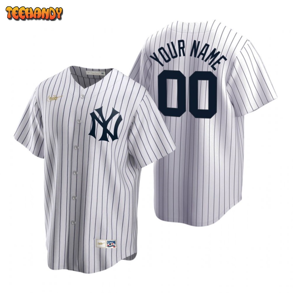 New York Yankees Custom White Cooperstown Collection Jersey