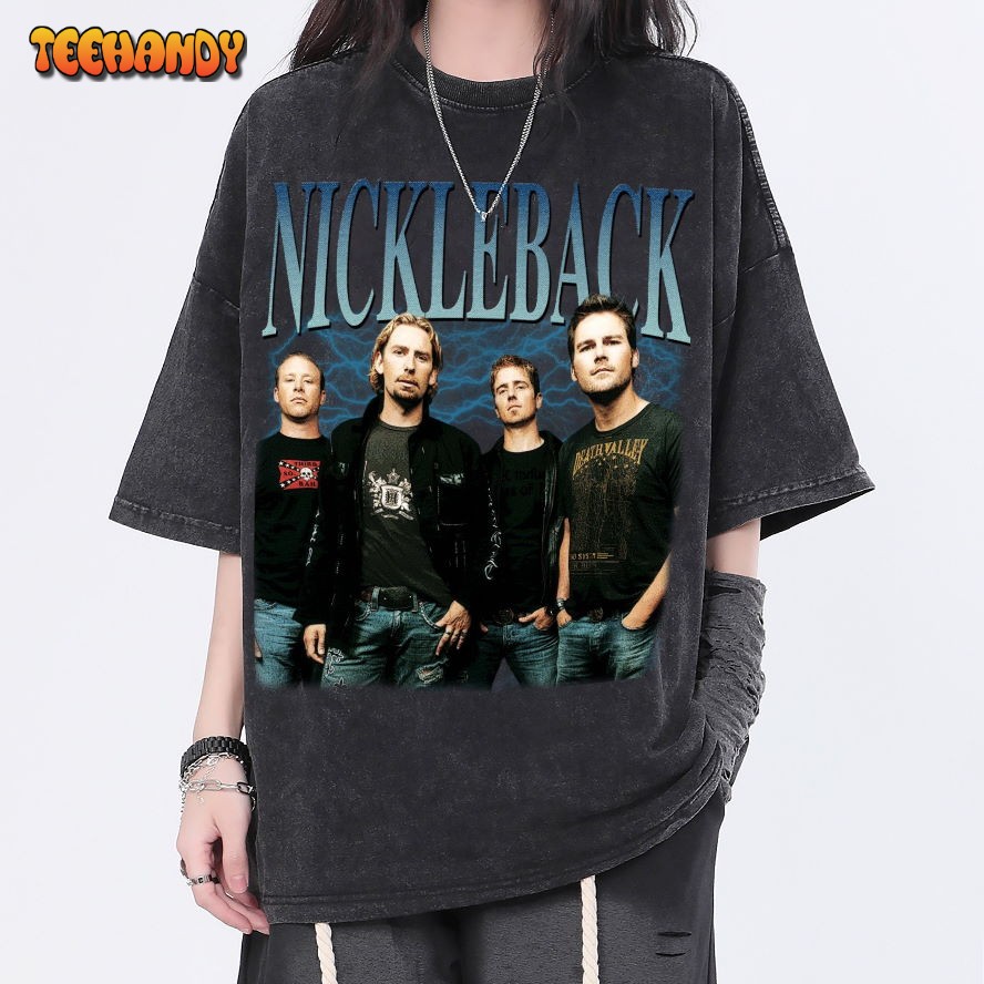 Nickelback Vintage Washed Shirt,Rock Band Homage Graphic Unisex T-Shirt