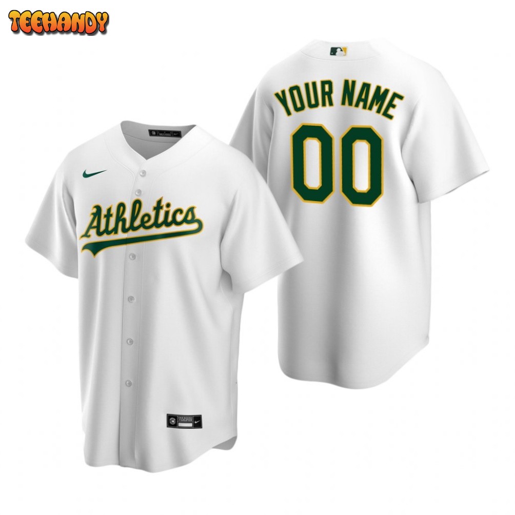 Oakland Athletics Custom White Home Replica Jersey