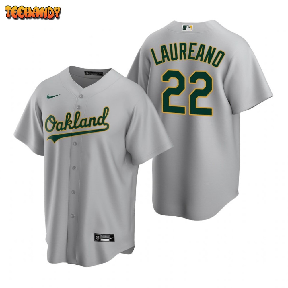 Youth Majestic Oakland Athletics Ramon Laureano Gray Cool Base Road Jersey  - Authentic