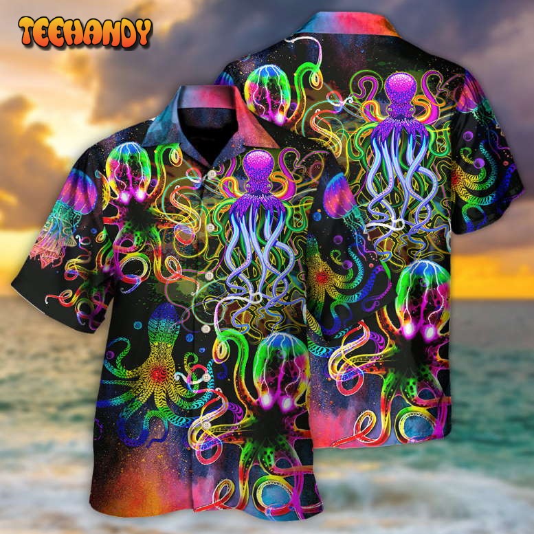 Octopus With Jellyfish Sea Life Hawaiian Shirt