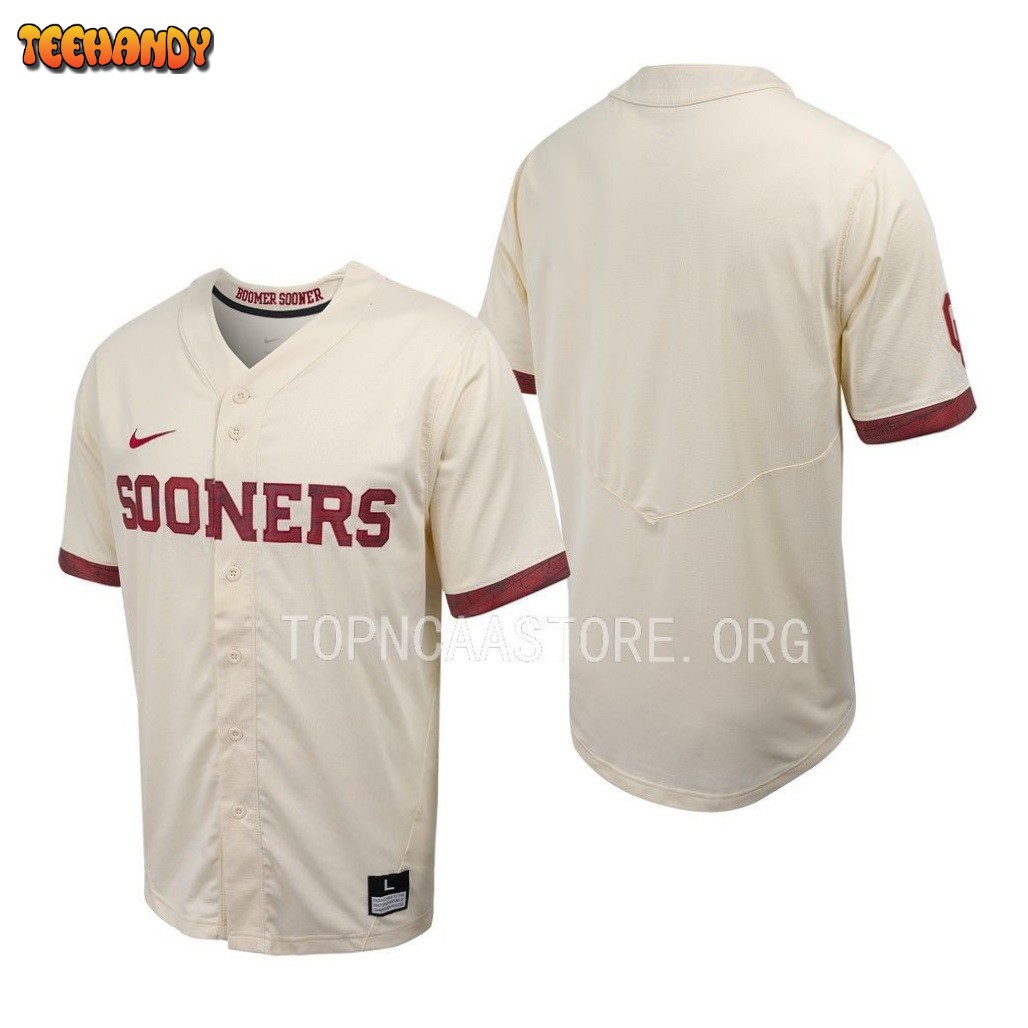 Oklahoma Sooners College Baseball Natural Full-Button Jersey Men