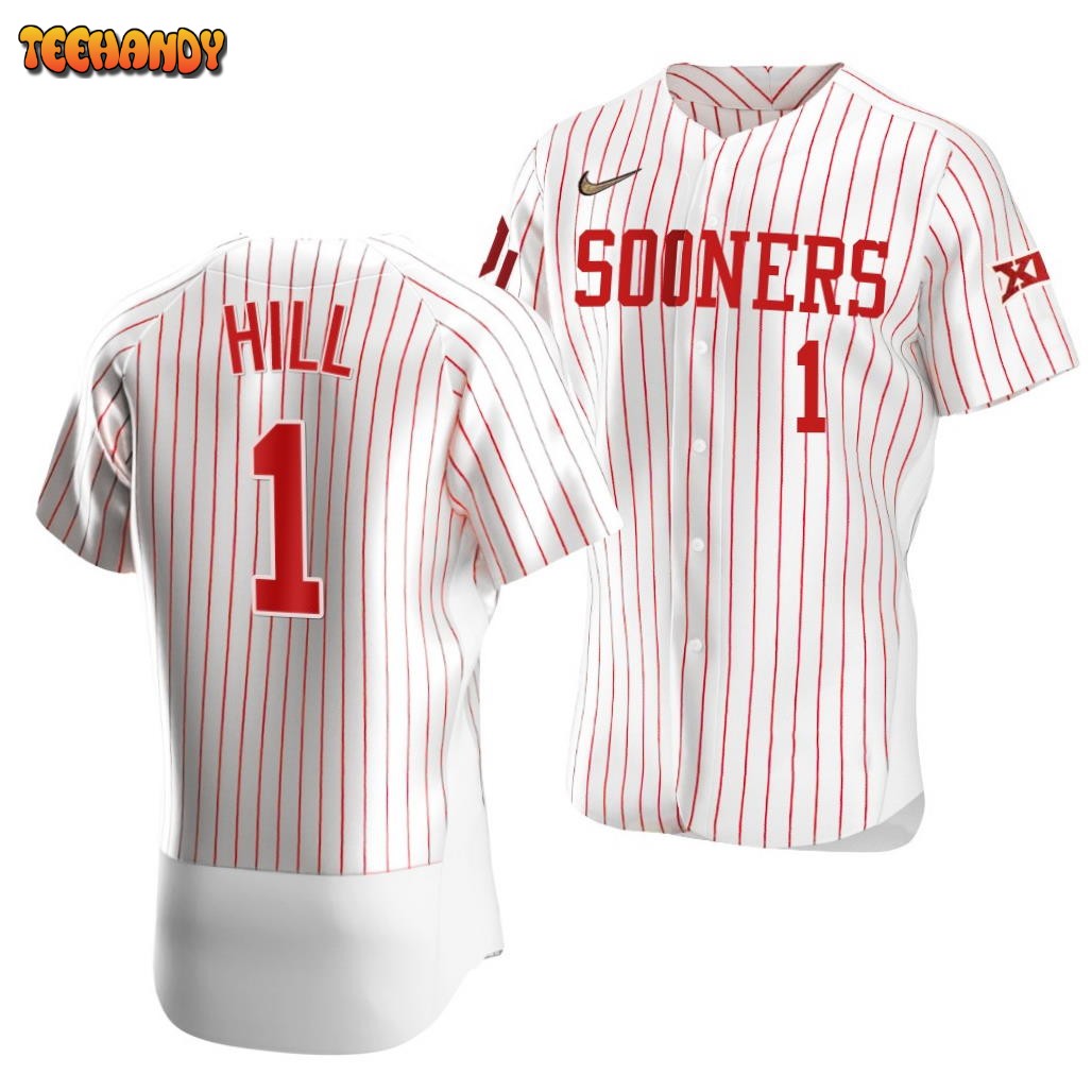 Oklahoma Sooners Jalen Hill White College Baseball Jersey