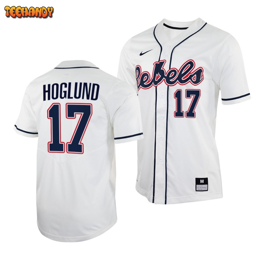 Ole Miss Rebels Gunnar Hoglund College Baseball Jersey White