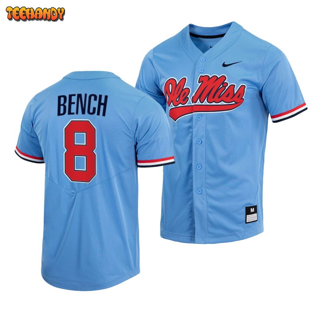 Ole Miss Rebels Justin Bench College Baseball Jersey Blue