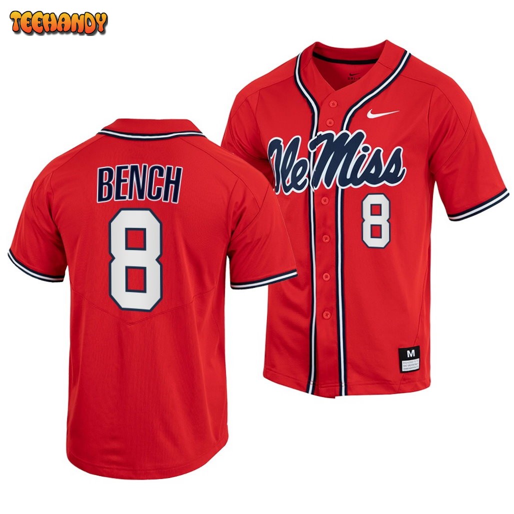 Ole Miss Rebels Justin Bench College Baseball Jersey Red